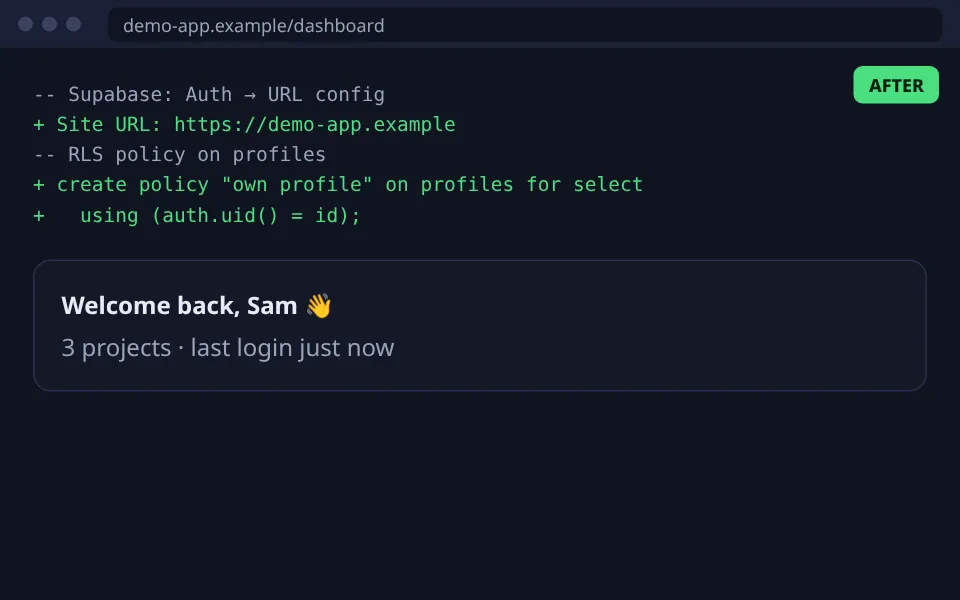 After: Login loop fixed